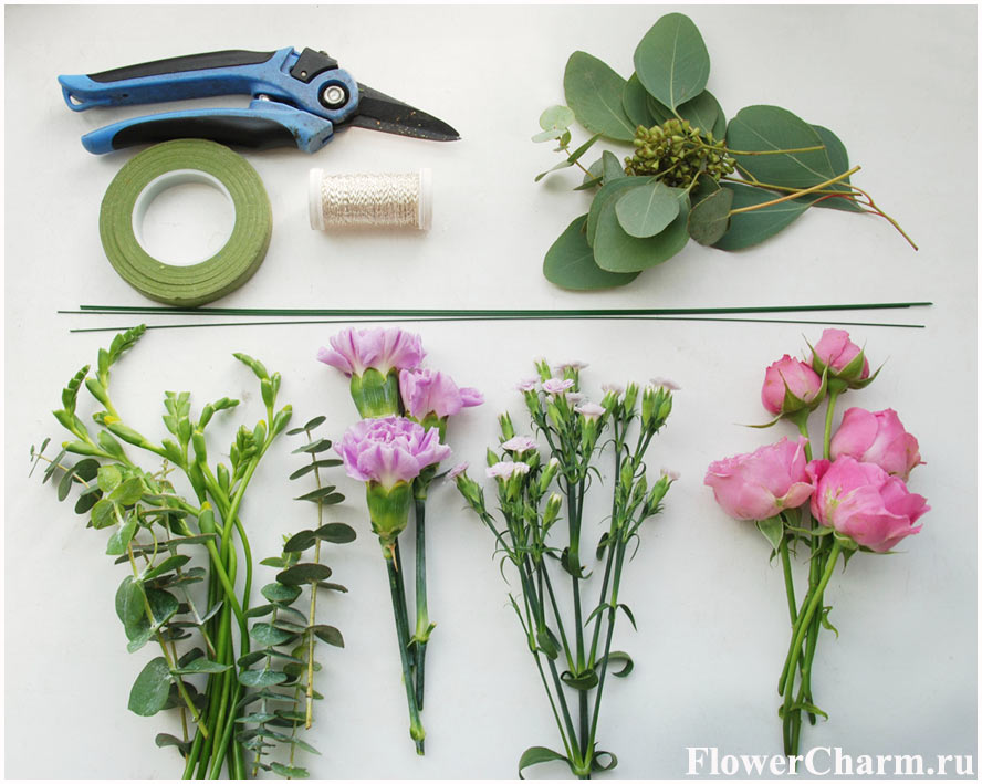 Флористика – Как сделать Венок из живых цветов.