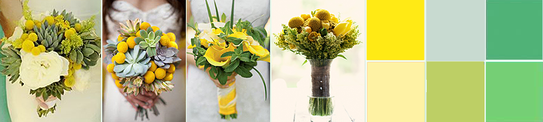 Букет невесты мятно-желтого цвета (примеры)